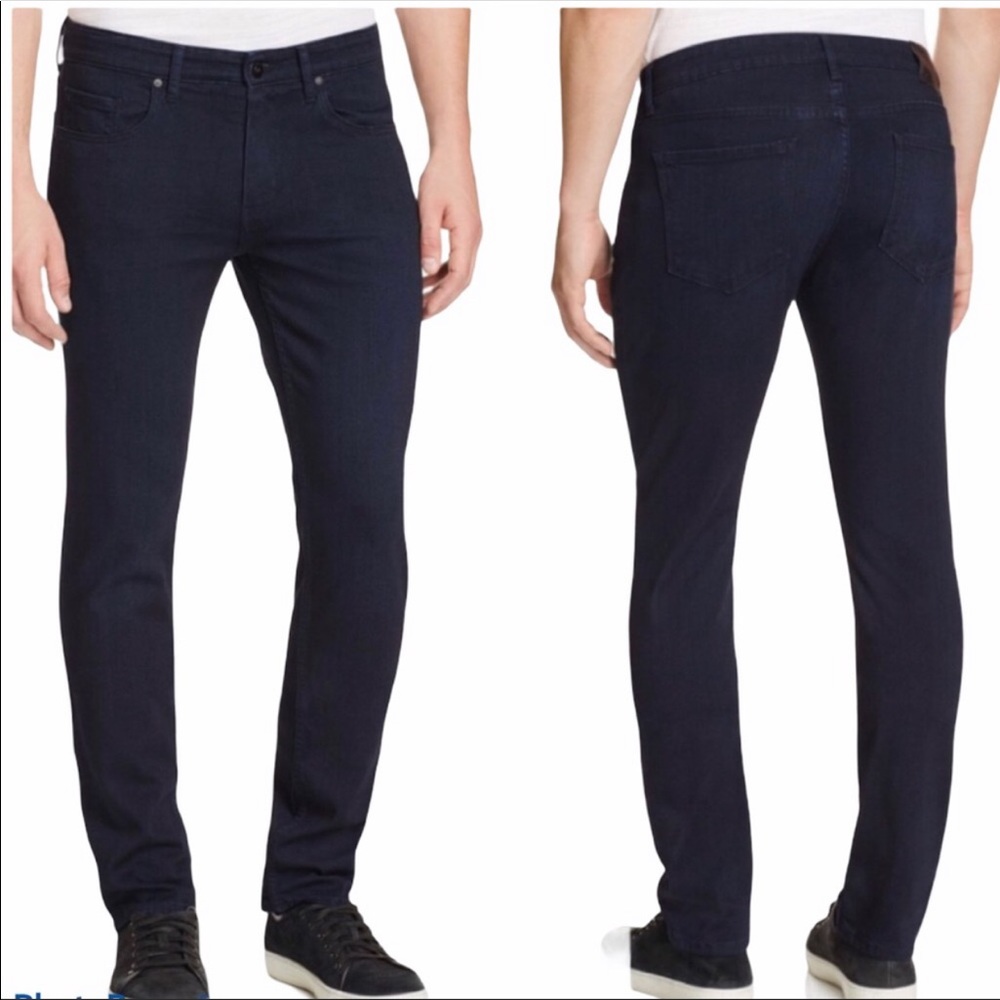 Paige Federal Hauser Wash Slim Straight Tailored Denim Jeans Sz 40